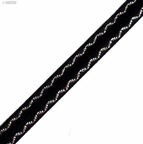 Elegant Black and Silver Craft DIY Party Ribbon Trim - Assorted Width and Styles (NO.FBS03 Velvet 10mmx20m)