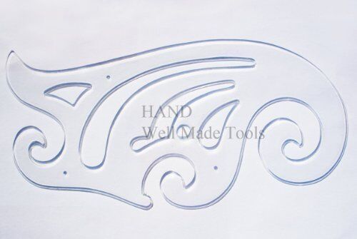 French curve tool for sewing patterns, 240 mm L x 135 mm H