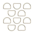 Pack of 10 silver colour D ring buckles for crafting