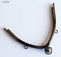 FC roof shape purse frame in vintage gold with clip lock.