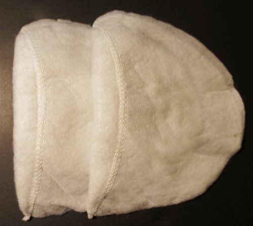 Side view of classic shape shoulder pads in packaging