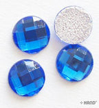 Round Hotfix - Iron On Rhinstone Diamante Gems 10mm, a Pack of Appx 400 (D13 Blue - appx 66g)