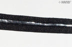Roll of black elastic gel stop tape with measurement details.