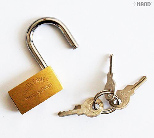 Close-up of a 30mm brass padlock