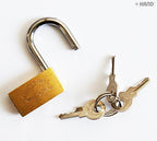 Close-up of a 30mm brass padlock