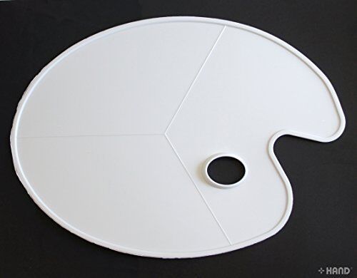 Two large oval artist painting palettes in white, perfect for mixing colours.