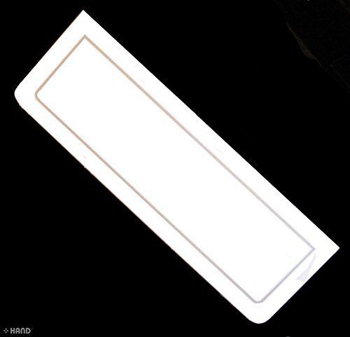 Pack of 70 white fabric sample header cards on display