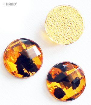 Round Hotfix - Iron On Rhinstone Diamante Gems 10mm, a Pack of Appx 400 (D17 Leopard - appx 66g)