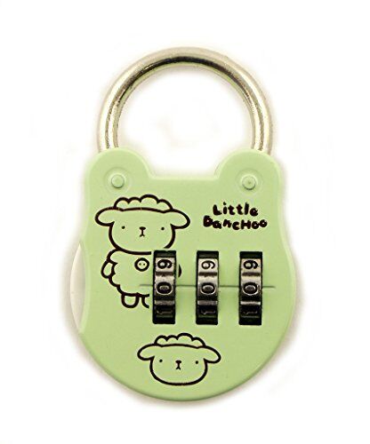 Little Danchoo Colourful 3 Digit Combination Padlock for Your School, Home, Locker, Bag, Diary - It's My Secret - Pastel Green
