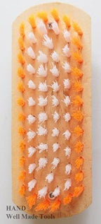 Close-up of the bristles on a B-88 Comfort wood garment brush.