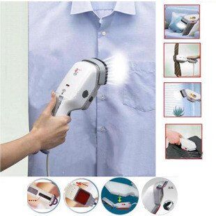 Steamer in use on a shirt for quick touch-ups