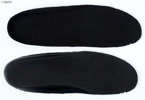 Packaging of the black PU men's insoles showing size and quantity