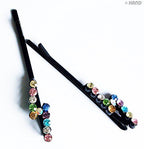 Assorted designs of hair pins with sparkling crystals