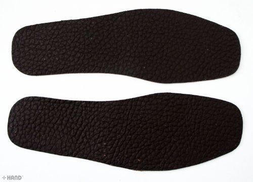 Dark brown leather insole displayed on a white background.