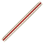 Professional metric triangular ratio scale ruler with clear markings.