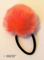 A Pair of Lovely Pom Pom Hair Bands, Decorative Pom Poms w/Band - 2" pom pom (Salmon Pink)