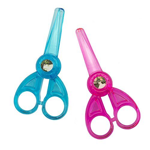Colourful children's safety scissors with cat motif