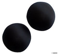 Two pairs of black round bra pads displayed on a white background.