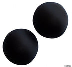 Two pairs of black round bra pads displayed on a white background.