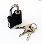 Two metal luggage padlocks displayed on a white background