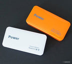 Close-up of the power bank showing charging ports