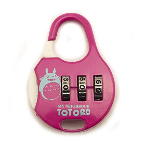 My Neighbour Totoro Colourful 3 Digit Combination Padlock for Your School, Home, Locker, Bag, Diary - It's My Secret - Raspberry
