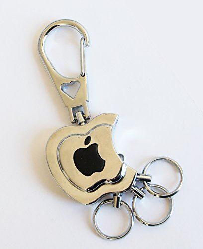 Close-up of brown leather keyring with torch buckle