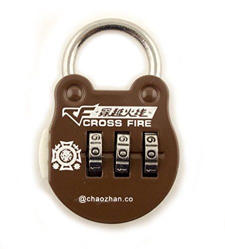 Manga Colourful 3 Digit Combination Padlock for Your School, Home, Locker, Bag, Diary - It's My Secret - Brown