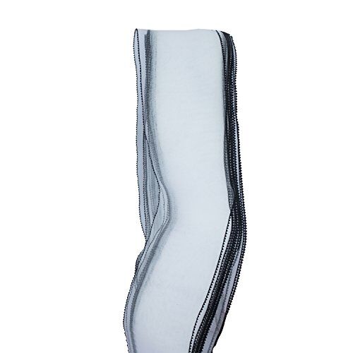 Organza trim displayed on a sewing table with tools