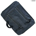 Black A2 folded backpack portfolio side view
