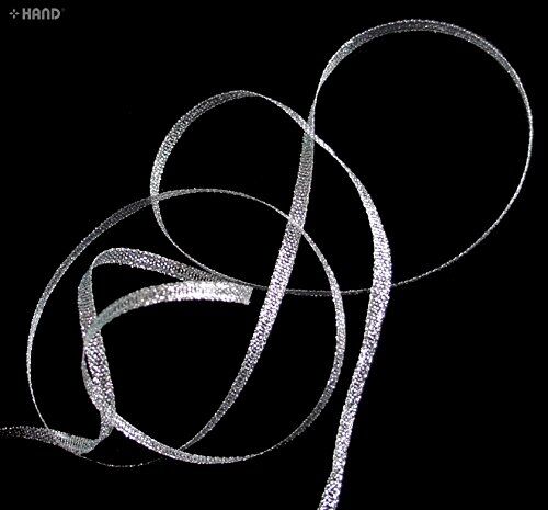 20m Gold/Silver Craft DIY Wedding Metallic Ribbon - Assorted Styles and Width (FS04 5mm Silver Sheer)
