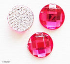 Round Hotfix - Iron On Rhinestone Diamante Gems 10mm, a Pack of Appx 400 (D11 Pink - appx 66g)