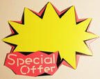 Pack of 10 special offer display price sales cards on a table.