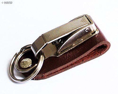 Packaging of the leather keyring buckles showing product details.
