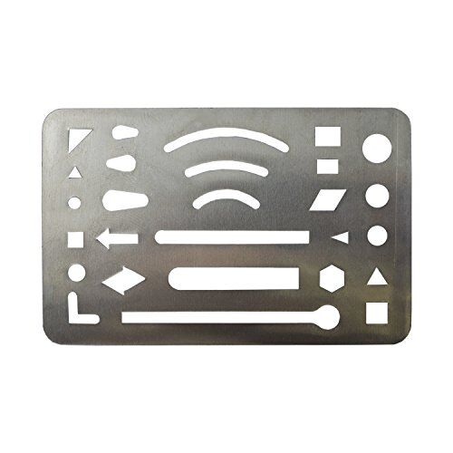 Metal credit card size stencil for drawing shapes