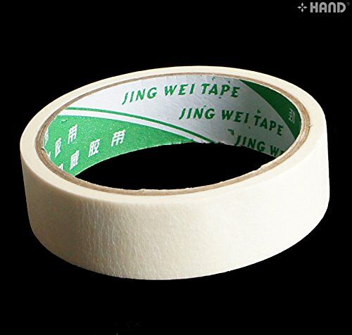 Close-up of 24mm wide masking tape on a crafting surface