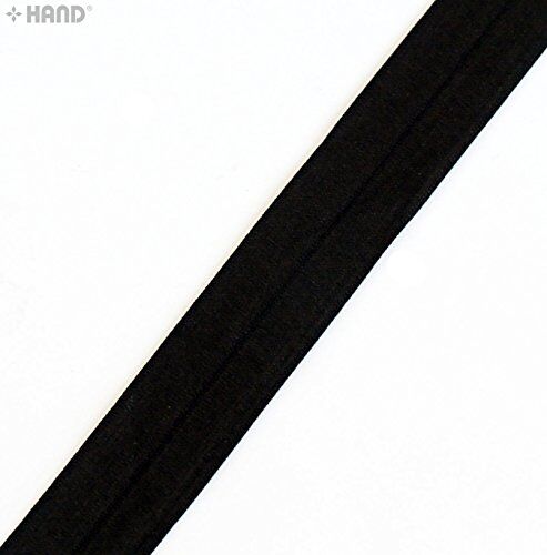 H7075/25S black satin elastic binding on a spool
