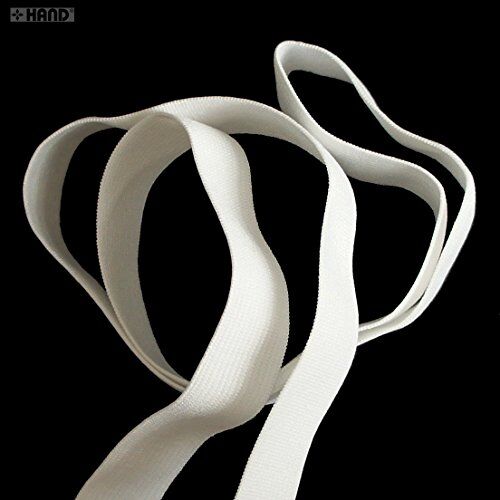 Off White Flat Smooth Knitted Wide Waistband Underwear Elastic - Assorted Width - 10 metres (A15 - 15mm Off White)
