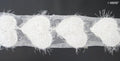 Decorative white angel heart net trim with flower petals