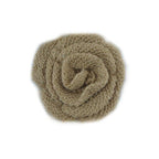 Knitted Peanut Brown Decorative Rosettes Sew on Trim with Net Backing - 1 Metre Appx 12 pcs (8 x 8 cm)