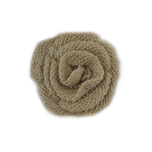 Knitted Peanut Brown Decorative Rosettes Sew on Trim with Net Backing - 1 Metre Appx 12 pcs (8 x 8 cm)