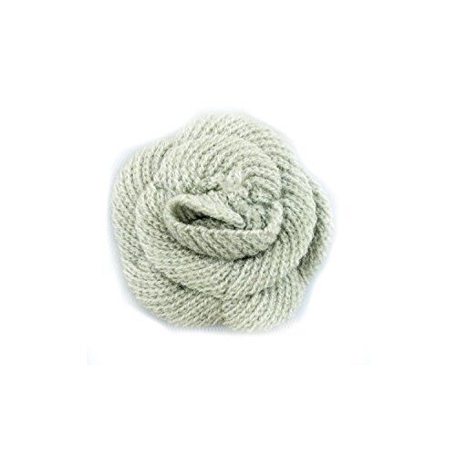 Knitted Light Grey Decorative Rosettes Sew on Trim with Net Backing - 1 Metre Appx 12 pcs (8 x 8 cm)
