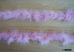 Baby pink feather garland displayed on a white background.