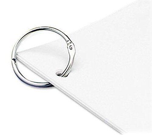 Pack of 6 nickel-plated steel book binding rings