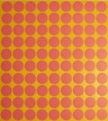 Self-adhesive pink tailors round labels on a sheet