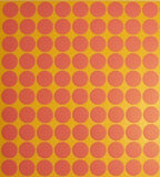 Self-adhesive pink tailors round labels on a sheet