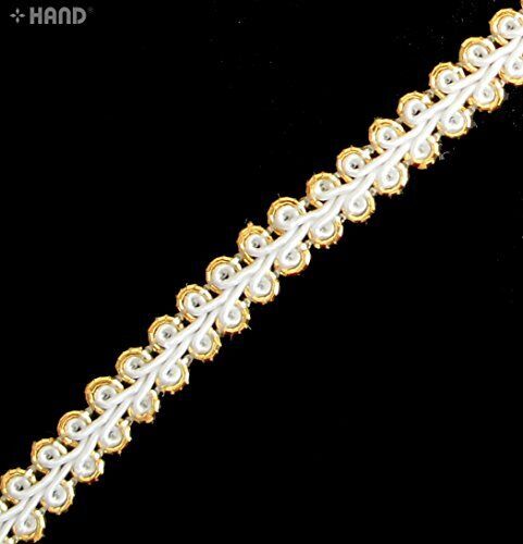 10 m White & Gold Ribbon Trim (8 mm)