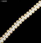 10 m White & Gold Ribbon Trim (8 mm)