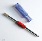 Set of 2 dual flat blade and Phillips screwdrivers on a white background.