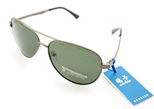 Unisex aviator sunglasses with a dark metallic frame